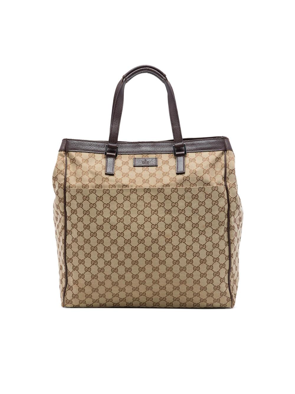 Gucci Gg Canvas Tote Pre-Loved Beige #361882G51B